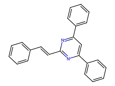 4,6-diphenyl-2-[(E)-2-phenylethenyl]pyrimidine structure