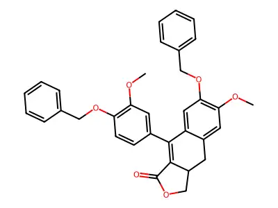 7-Benzyloxy-9-(4-benzyloxy-3-meo-PH)-6-meo-3A,4-2H-3H-naphtho(2,3-C)furan-1-one structure