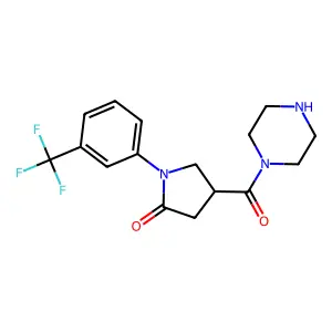 4-(Piperazin-1-ylcarbonyl)-1-[3-(trifluoromethyl)phenyl]pyrrolidin-2-one structure
