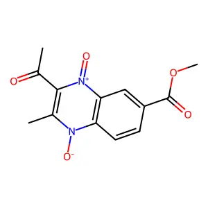 Methyl 2-acetyl-3-methyl-quinoxaline-7-carboxylate 1,4-di-N-oxide structure