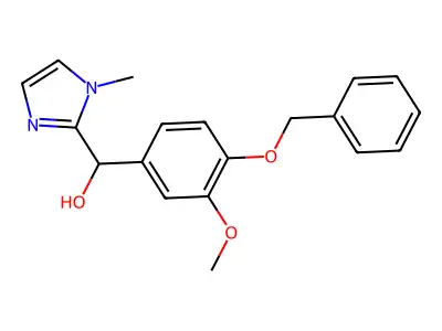[4-(benzyloxy)-3-methoxyphenyl](1-methyl-1H-imidazol-2-yl)methanol structure