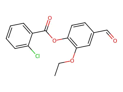 2-Ethoxy-4-formylphenyl 2-chlorobenzoate structure