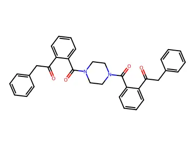 2-phenyl-1-[2-[4-[2-(2-phenylacetyl)benzoyl]piperazine-1-carbonyl]phenyl]ethanone structure