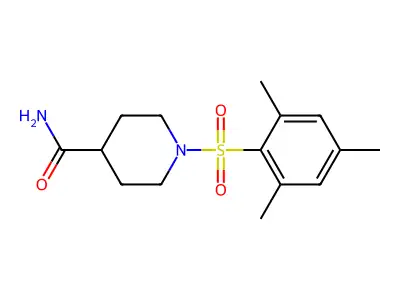 1-(Mesitylsulfonyl)-4-piperidinecarboxamide structure