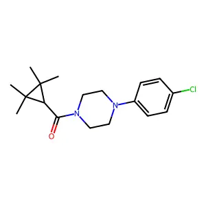 1-(4-Chlorophenyl)-4-[(2,2,3,3-tetramethylcyclopropyl)carbonyl]piperazine structure