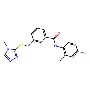 N-(4-Iodo-2-methylphenyl)-3-[[(4-methyl-4H-1,2,4-triazol-3-yl)thio]methyl]benzamide structure