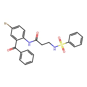 N-(2-benzoyl-4-bromophenyl)-3-benzenesulfonamidopropanamide structure