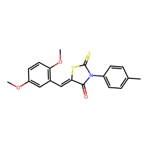(5Z)-5-[(2,5-dimethoxyphenyl)methylidene]-3-(4-methylphenyl)-2-sulfanylidene-1,3-thiazolidin-4-one structure
