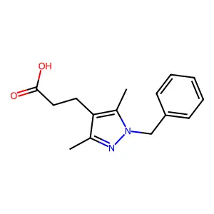 3-(1-Benzyl-3,5-dimethyl-1H-pyrazol-4-yl)propanoic acid structure