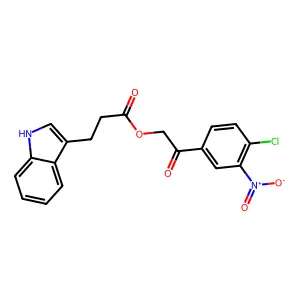 2-(4-chloro-3-nitrophenyl)-2-oxoethyl 3-(1H-indol-3-yl)propanoate structure