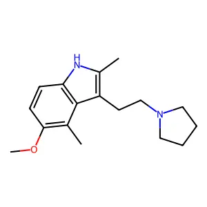 Indole, 2,4-dimethyl-5-methoxy-3-(2-(1-pyrrolidinyl)ethyl)- structure