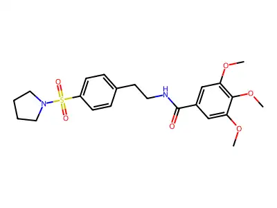 3,4,5-trimethoxy-N-[2-(4-pyrrolidin-1-ylsulfonylphenyl)ethyl]benzamide structure