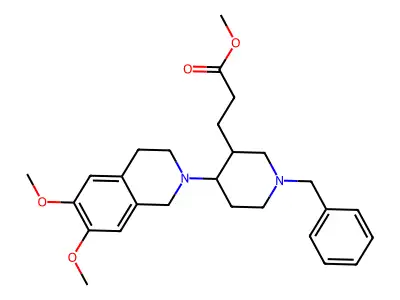 methyl 3-[1-benzyl-4-(6,7-dimethoxy-3,4-dihydroisoquinolin-2(1H)-yl)piperidin-3-yl]propanoate structure