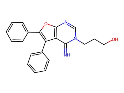 3-(4-Imino-5,6-diphenylfuro[2,3-d]pyrimidin-3-yl)propan-1-ol structure