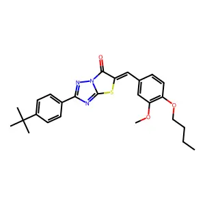 (5Z)-5-[(4-butoxy-3-methoxyphenyl)methylidene]-2-(4-tert-butylphenyl)-[1,3]thiazolo[3,2-b][1,2,4]triazol-6-one structure