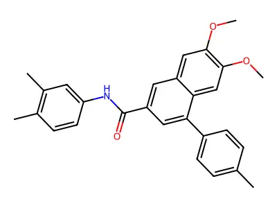 N-(3,4-dimethylphenyl)-6,7-dimethoxy-4-(4-methylphenyl)naphthalene-2-carboxamide structure