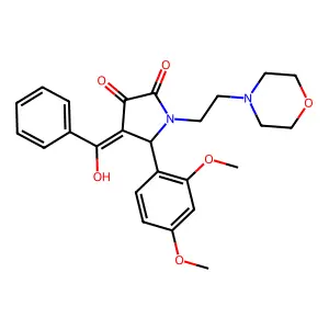 4-benzoyl-5-(2,4-dimethoxyphenyl)-3-hydroxy-1-[2-(morpholin-4-yl)ethyl]-2,5-dihydro-1H-pyrrol-2-one structure