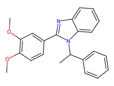 2-(3,4-Dimethoxyphenyl)-1-(1-phenylethyl)benzimidazole structure