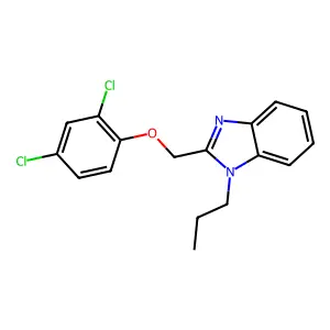2-((2,4-dichlorophenoxy)methyl)-1-propyl-1H-benzo[d]imidazole structure