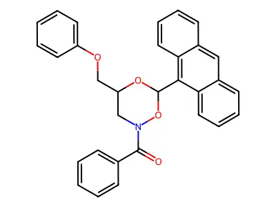 [6-Anthracen-9-yl-4-(phenoxymethyl)-1,5,2-dioxazinan-2-yl]-phenylmethanone structure