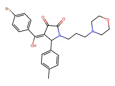 4-(4-bromobenzoyl)-3-hydroxy-5-(4-methylphenyl)-1-[3-(morpholin-4-yl)propyl]-2,5-dihydro-1H-pyrrol-2-one structure