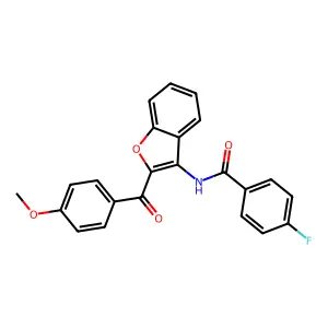 4-fluoro-N-[2-(4-methoxybenzoyl)-1-benzofuran-3-yl]benzamide structure