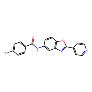 4-bromo-N-(2-pyridin-4-yl-1,3-benzoxazol-5-yl)benzamide structure