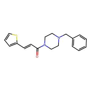 (E)-1-(4-benzylpiperazin-1-yl)-3-thiophen-2-ylprop-2-en-1-one structure