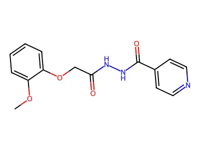 N'-[2-(2-methoxyphenoxy)acetyl]pyridine-4-carbohydrazide structure