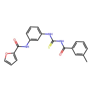 N-[3-[(3-methylbenzoyl)carbamothioylamino]phenyl]furan-2-carboxamide structure
