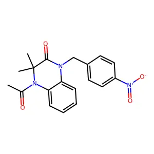 4-Acetyl-3,3-dimethyl-1-[(4-nitrophenyl)methyl]quinoxalin-2-one structure