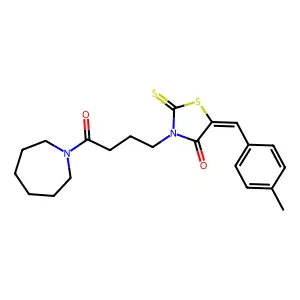 (5Z)-3-[4-(azepan-1-yl)-4-oxobutyl]-5-(4-methylbenzylidene)-2-thioxo-1,3-thiazolidin-4-one structure