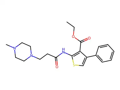 Ethyl 2-[3-(4-methylpiperazin-1-yl)propanamido]-4-phenylthiophene-3-carboxylate structure