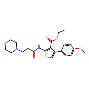 ethyl 4-(4-methoxyphenyl)-2-[3-(morpholin-4-yl)propanamido]thiophene-3-carboxylate structure