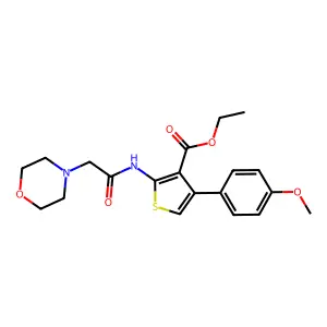 Ethyl 4-(4-methoxyphenyl)-2-[(morpholin-4-ylacetyl)amino]thiophene-3-carboxylate structure