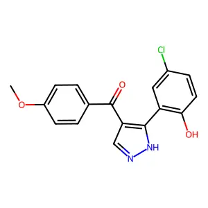 (3-(5-chloro-2-hydroxyphenyl)-1H-pyrazol-4-yl)(4-methoxyphenyl)methanone structure