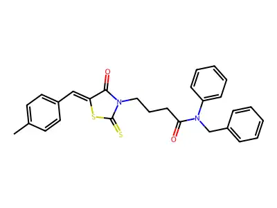 (Z)-N-benzyl-4-(5-(4-methylbenzylidene)-4-oxo-2-thioxothiazolidin-3-yl)-N-phenylbutanamide structure