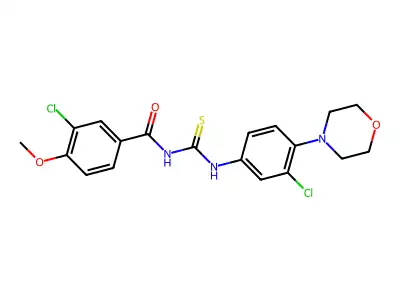3-chloro-N-[(3-chloro-4-morpholin-4-ylphenyl)carbamothioyl]-4-methoxybenzamide structure