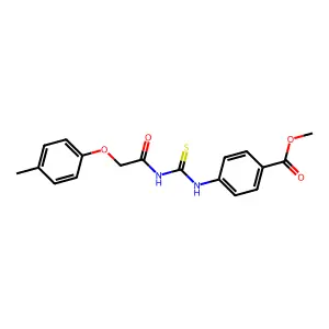 Methyl 4-(3-(2-(p-tolyloxy)acetyl)thioureido)benzoate structure
