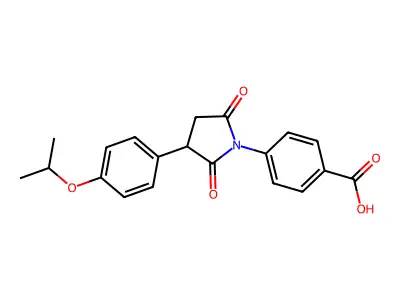 4-[2,5-Dioxo-3-(4-propan-2-yloxyphenyl)pyrrolidin-1-yl]benzoic acid structure