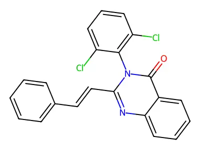 3-(2,6-dichlorophenyl)-2-[(E)-2-phenylethenyl]quinazolin-4-one structure