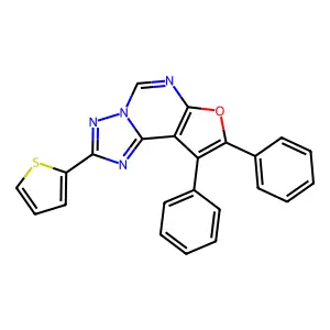 8,9-Diphenyl-2-(thiophen-2-yl)furo[3,2-e][1,2,4]triazolo[1,5-c]pyrimidine structure