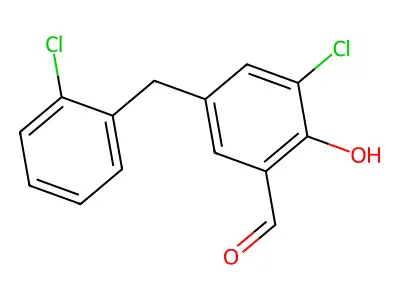 3-Chloro-5-[(2-chlorophenyl)methyl]-2-hydroxybenzaldehyde structure