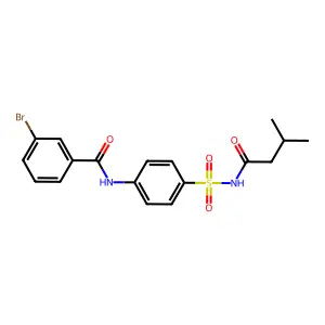 3-bromo-N-{4-[(3-methylbutanoyl)sulfamoyl]phenyl}benzamide structure