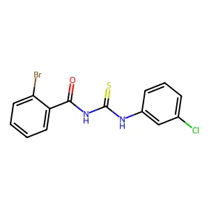 2-bromo-N-[(3-chlorophenyl)carbamothioyl]benzamide structure