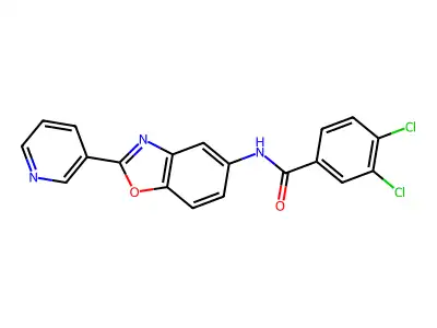 3,4-dichloro-N-[2-(pyridin-3-yl)-1,3-benzoxazol-5-yl]benzamide structure
