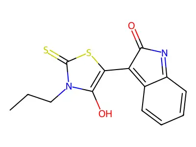 (5Z)-5-(2-oxo-1H-indol-3-ylidene)-3-propyl-2-sulfanylidene-1,3-thiazolidin-4-one structure