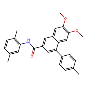 N-(2,5-dimethylphenyl)-6,7-dimethoxy-4-(4-methylphenyl)naphthalene-2-carboxamide structure