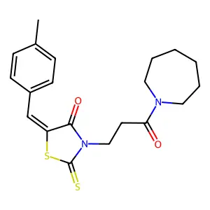 (Z)-3-(3-(azepan-1-yl)-3-oxopropyl)-5-(4-methylbenzylidene)-2-thioxothiazolidin-4-one structure