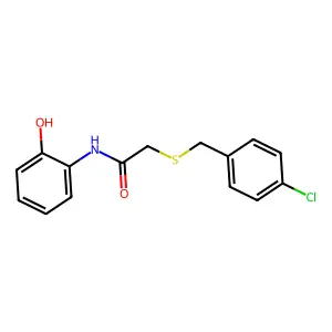 2-[(4-chlorophenyl)methylsulfanyl]-N-(2-hydroxyphenyl)acetamide structure